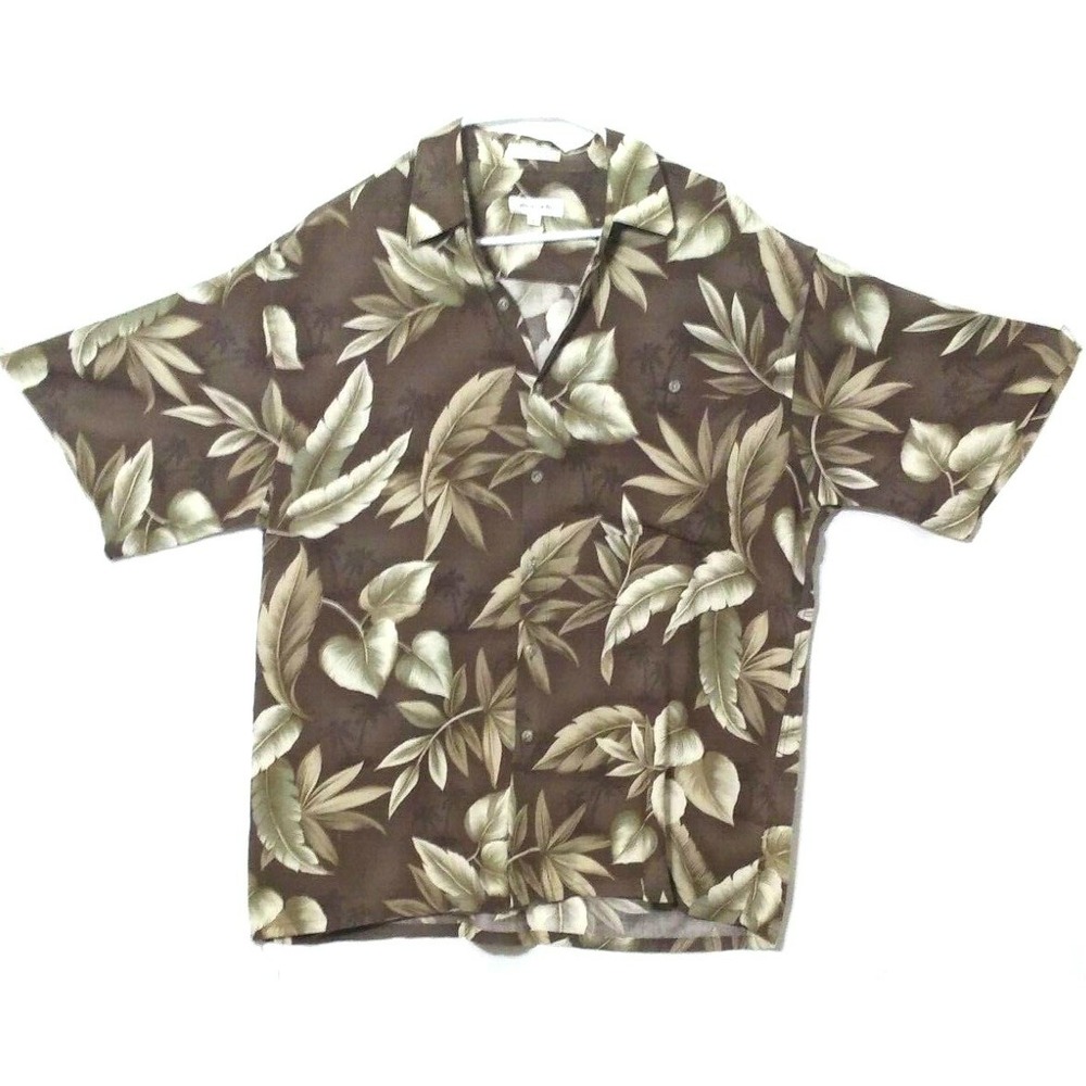Pierre Cardin Men's Large Floral short sleeve button up single pocket LG shirt
